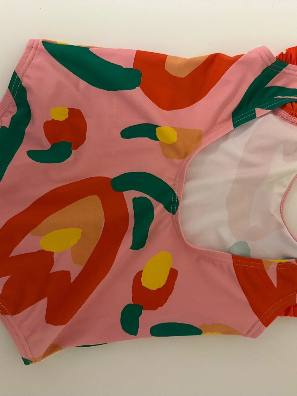 Stella McCartney Pink Floral One-Piece Swimsuit with Ruffle Straps